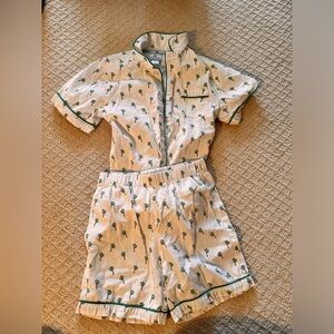 Adorable petite plume summer palm tree pajamas